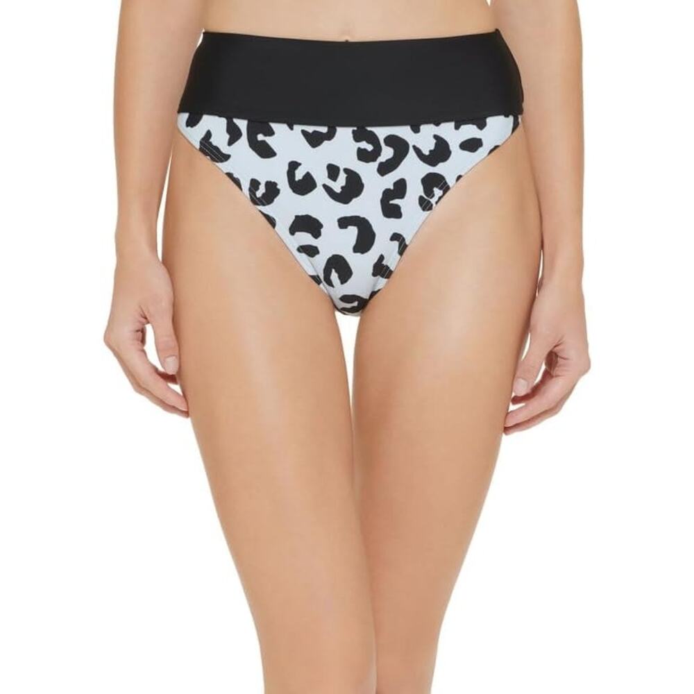 DKNY Women's Bikini Bottom Blue Leopard Print Size XS